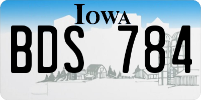 IA license plate BDS784