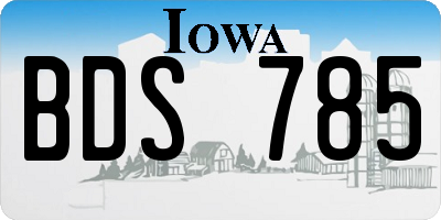 IA license plate BDS785