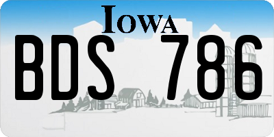 IA license plate BDS786