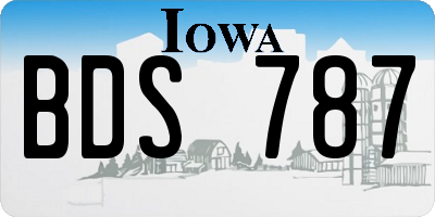 IA license plate BDS787