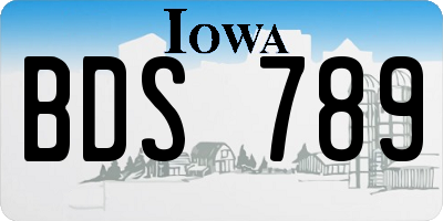 IA license plate BDS789