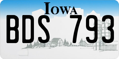 IA license plate BDS793