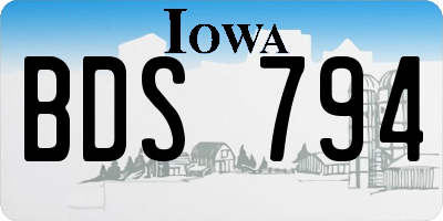 IA license plate BDS794