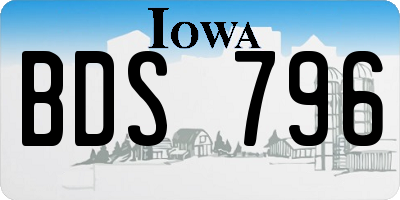 IA license plate BDS796