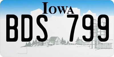 IA license plate BDS799