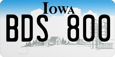 IA license plate BDS800