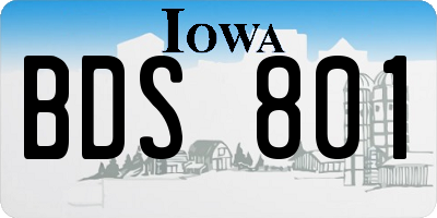 IA license plate BDS801