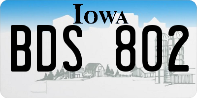 IA license plate BDS802