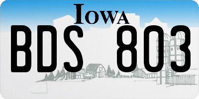 IA license plate BDS803