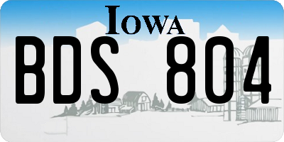 IA license plate BDS804