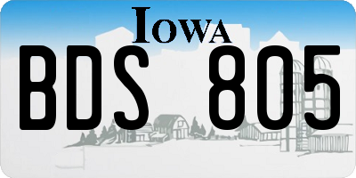 IA license plate BDS805