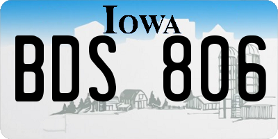 IA license plate BDS806
