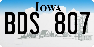 IA license plate BDS807