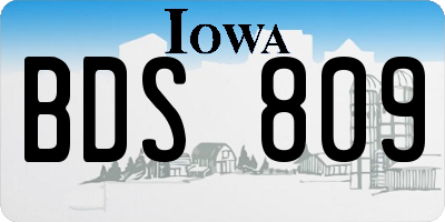 IA license plate BDS809