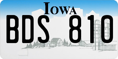 IA license plate BDS810