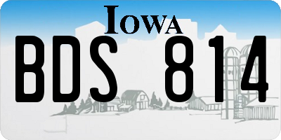 IA license plate BDS814
