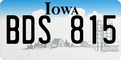 IA license plate BDS815