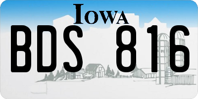 IA license plate BDS816