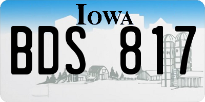 IA license plate BDS817