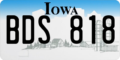 IA license plate BDS818