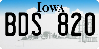 IA license plate BDS820