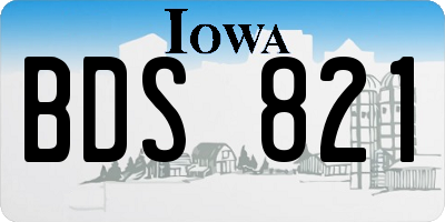 IA license plate BDS821