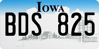 IA license plate BDS825
