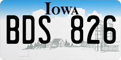 IA license plate BDS826