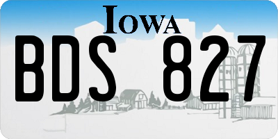 IA license plate BDS827