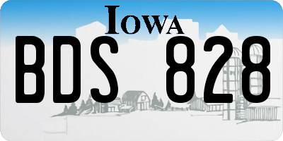 IA license plate BDS828