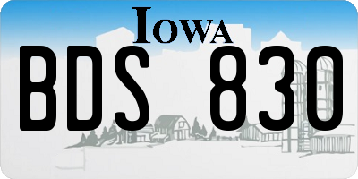IA license plate BDS830