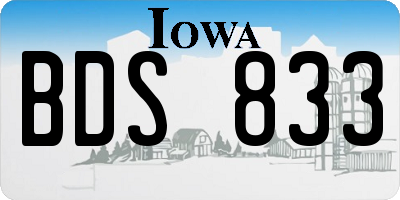 IA license plate BDS833