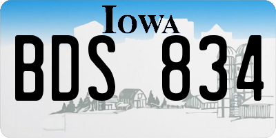 IA license plate BDS834