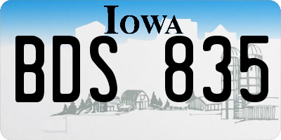 IA license plate BDS835