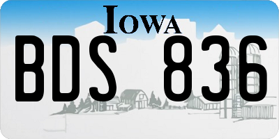 IA license plate BDS836