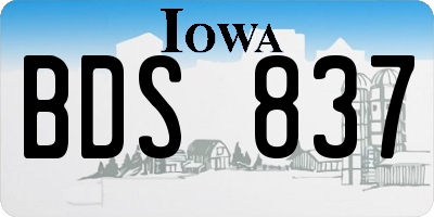 IA license plate BDS837