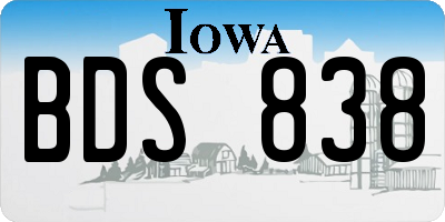 IA license plate BDS838