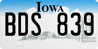 IA license plate BDS839