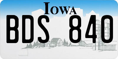 IA license plate BDS840