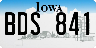 IA license plate BDS841