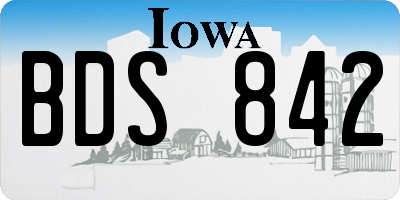 IA license plate BDS842