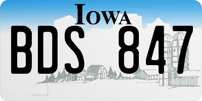 IA license plate BDS847
