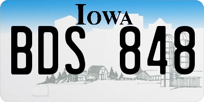 IA license plate BDS848