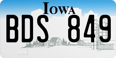 IA license plate BDS849