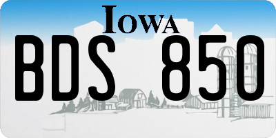IA license plate BDS850