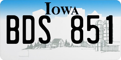 IA license plate BDS851