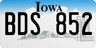 IA license plate BDS852