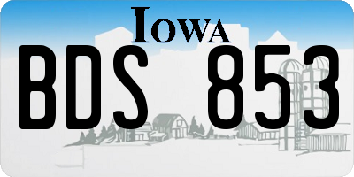 IA license plate BDS853