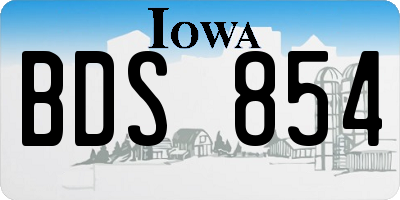 IA license plate BDS854