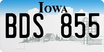 IA license plate BDS855
